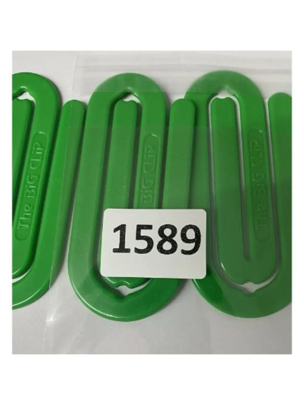 THE BIG CLIP Large Jumbo Plastic 4” Paperclips 1980s Office LOT 4 Green